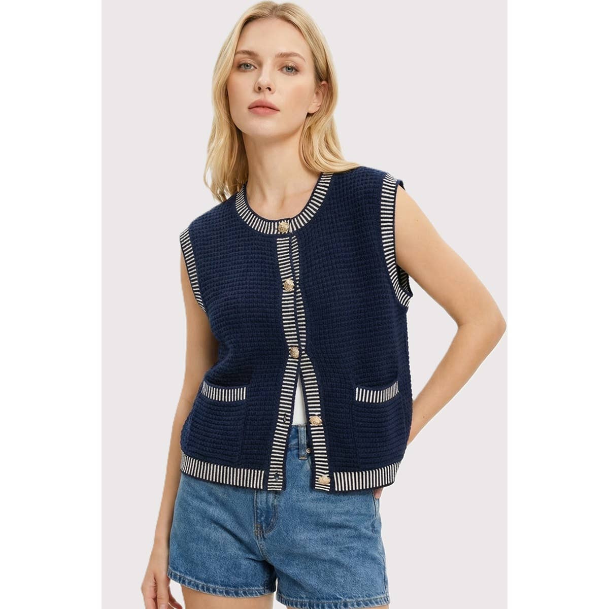 BUTTON DOWN SWEATER VEST