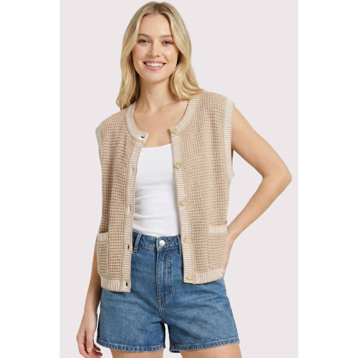 BUTTON DOWN SWEATER VEST